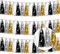 3P Metallic Fringe Tassel Banner Garland Foil Tinsel Streamer Wall Hanging(Black Gold Silver)